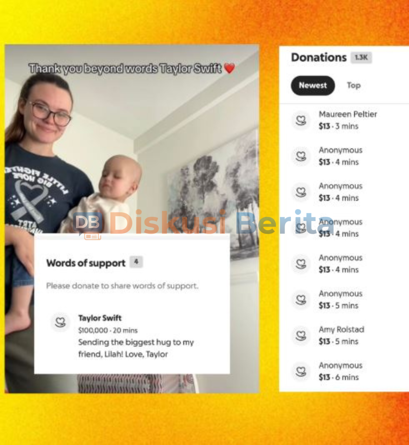 Taylor Swift Donasi 1M Untuk Pejuang Kanker